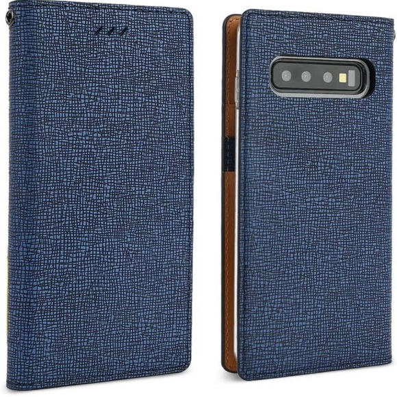 Design Skin Galaxy S10 Case Wallet Cover Leather with Card Holder - Navy - Picture 6 of 11